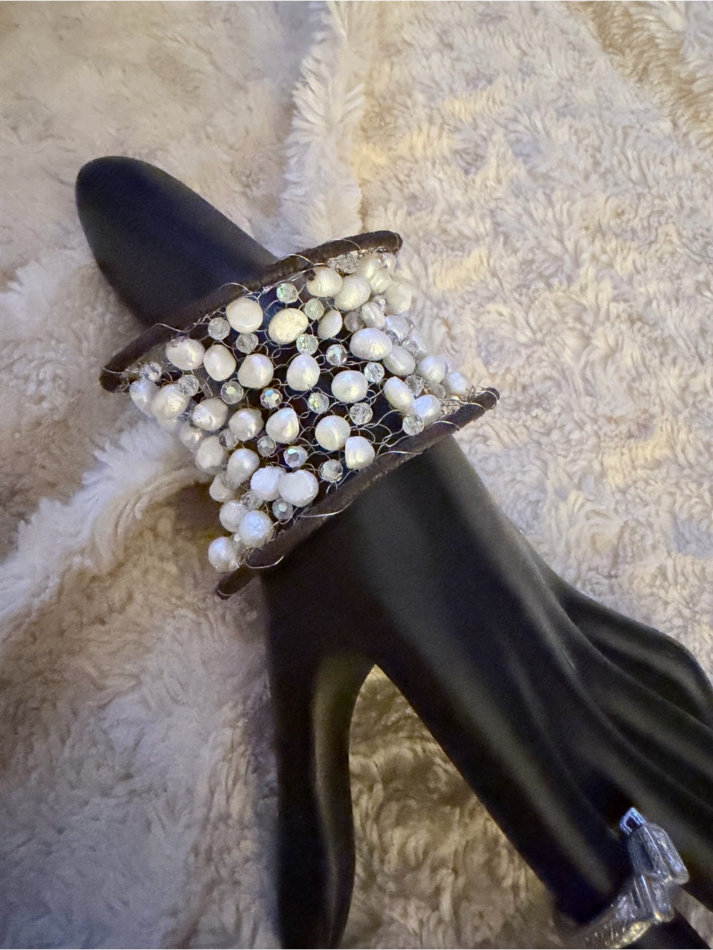Elegant Malleable Tiny Beaded Bracelet with Dainty 925 Sterling Silver Accents.